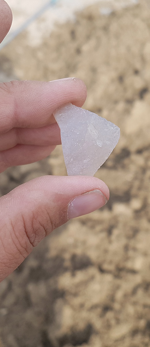 quartz in a hand